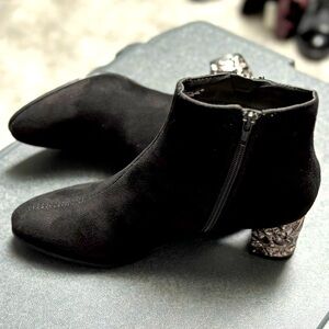 Truffle Collection Black block silver heel booties. UK size 8 (US 10)